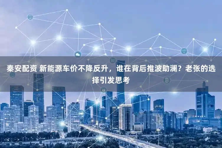 秦安配资 新能源车价不降反升，谁在背后推波助澜？老张的选择引发思考